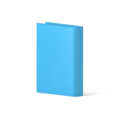 Volumetric blue book vector isolated 3d icon. Interesting educational literature.