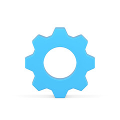 Blue 3d gear. Business optimization and development of new project