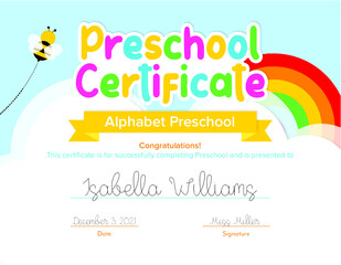 Preschool Graduation, Preschool Certificate, Editable Certificate, Editable Certificate Template, Printable Certificate
