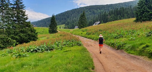 Wędrówki górskie dla zdrowia, spacer w górach, góry Beskidy, Beskid Żywiecki © Beenis