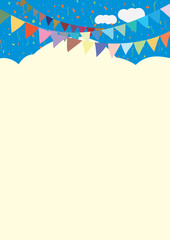 Fototapeta premium Flags of various colors for celebration. Can write characters in blank space.