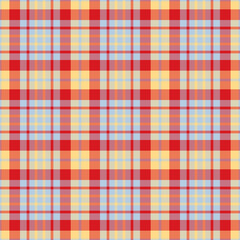 Plaid seamless pattern. Vector background of textile ornament. Flat fabric design.