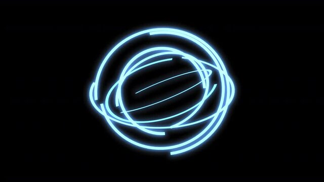 3D Arc Sphere Blinking Blue VJ Loop Animation Small