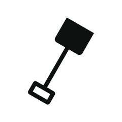 vector icon, beach shovel on white background