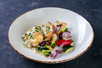 perch fillet in a restaurant serving