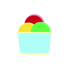vector icon, ice cream on white background