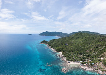 Koh Tao, Thailand, South East Asia Scuba Diving Capital of the World, Drone Aerial UAV Long Exposure