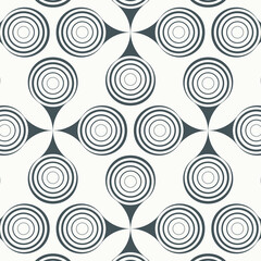Fototapeta premium Vector pattern, repeating circles in wavy line, modern stylish monochrome. Pattern is clean for fabric, wallpaper, printing. Pattern is on swatches panel
