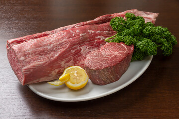 調理前の肉の塊（引き）