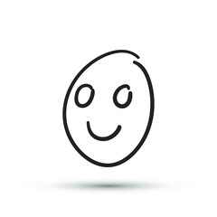 Isolated vector illustration of facial expression on white background.