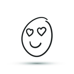 Isolated vector illustration of facial expression on white background.