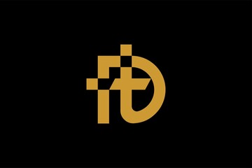 DT letter logo design vector. Monogram DT illustration sign.