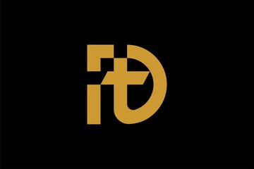 Obraz premium DT letter logo design vector. Monogram DT illustration sign.