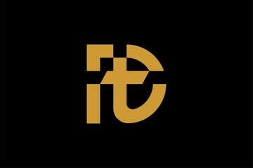 Obraz premium DT letter logo design vector. Monogram DT illustration sign.