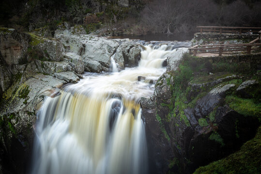 Waterfall of Pozo de los Humos, Salamanca province, Spain	