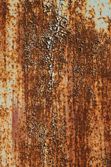 Rust on the surface of the iron with paint. Grunge texture background