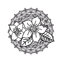 black and white flower