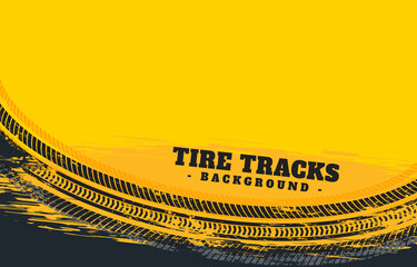 Grunge tire track print marks background