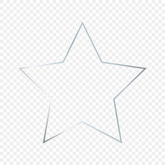 Fototapeta premium Silver glowing star shape frame