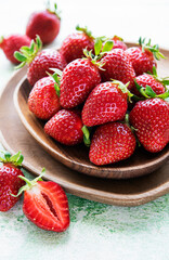 Fresh ripe delicious strawberries