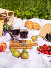 Romantic picnic scene on summer day