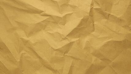 Obraz premium Recycle Paper Texture background. Crumpled Old&nbsp;kraft paper abstract shape background with space Yellow crumpled paper for text high resolution.