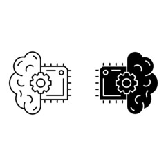 Artificial intelligence icon vector set. AI illustration sign collection. Technology symbol.
