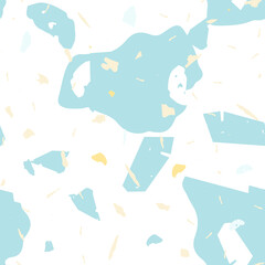 Terrazzo seamless pattern. Blue classic flooring