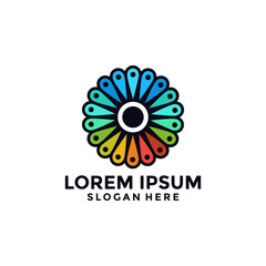 Abstract peacock flower logo