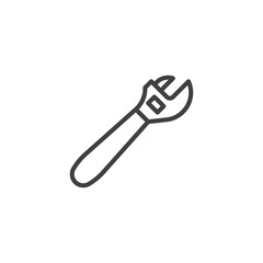 Adjustable spanner line icon