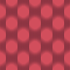 Japanese Circle Stripe Plaid Vector Seamless Pattern