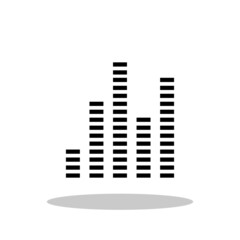 Sound bar icon in flat style. Sound wave symbol for your web site design, logo, app, UI Vector EPS 10.