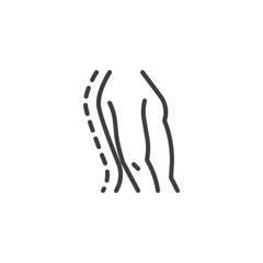 Man incorrect posture line icon.