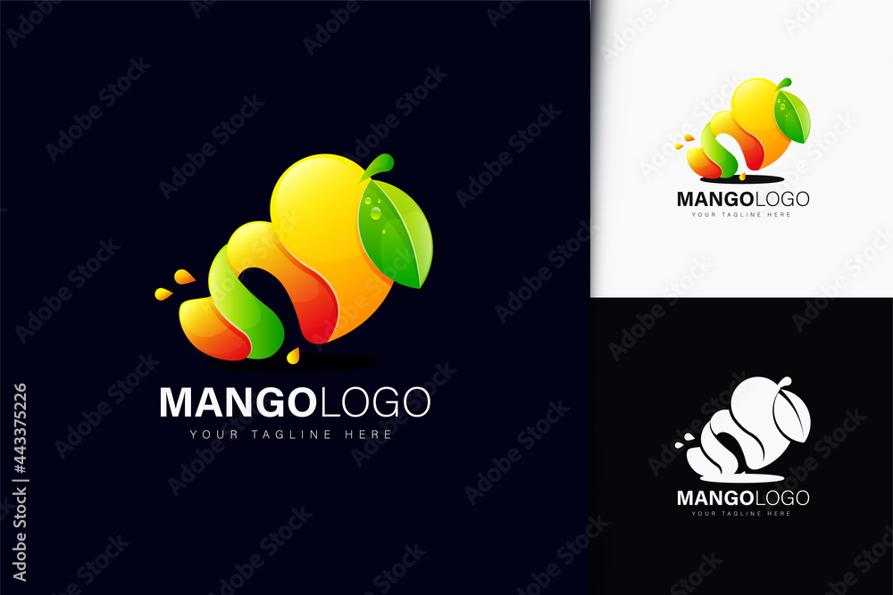 Poster mango logo design with gradient