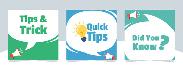 Social media tutorial, tips, trick, did you know post banner layout template suitable for many purposes.