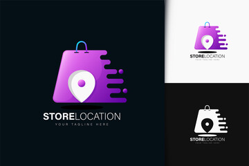 Fototapeta premium Store location logo design with gradient