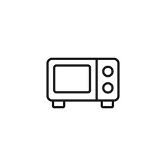 Line icon of microwave oven with buttons