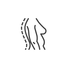 Woman bad posture line icon