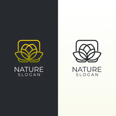 Nature Flower Logo Line Art