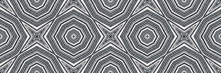 Fototapeta premium Mosaic seamless border. Black symmetrical