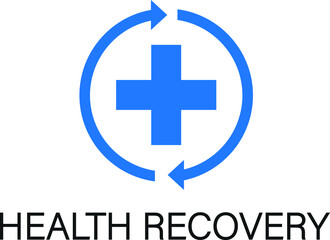 Health recovery icon vector blue version