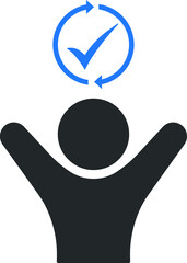 Obraz premium Covid 19 health recovery icon vector blue version