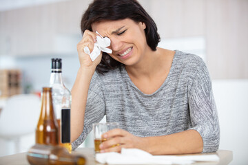 lonely and thirsty - depressed woman crying