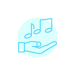 Illustration Vector graphic of hand and music icon