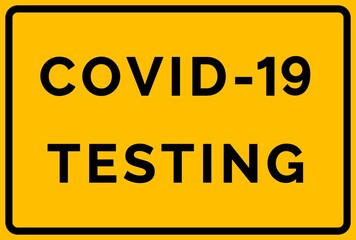 Yellow warning banner about coronavirus testing