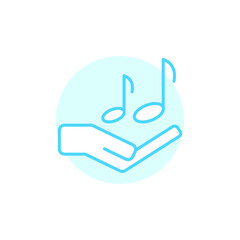 Obraz premium Illustration Vector graphic of hand and music icon
