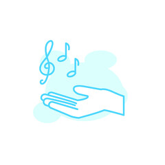 Illustration Vector graphic of hand and music icon