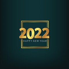 Gold 2022 Happy New Year Greeting Vector Illustration. Design element for flyers, leaflets, postcards and posters.