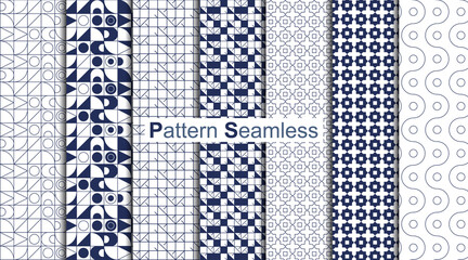 Set of Abstract graphic design pattern. Seamless background.
