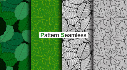 Set of Natural graphic design pattern. Seamless background.